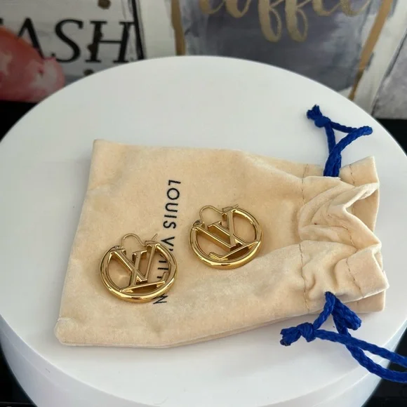 Louis Vuitton Gold Hoop Earrings - Picture 4 of 6